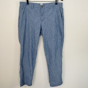 Gap Girlfriend Khaki Pants Size 12 Blue Chambray Preppy Coastal Beach